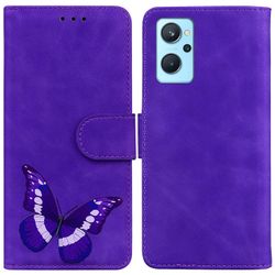 Etui til Realme 9i Butterfly Cover Premium Læder Magnetisk- Pink Lilla