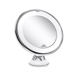 Led Light Mirror 10x forstørrende Led Makeup Mirror Fleksibel forfengelighet Tool Hvit