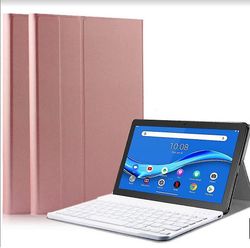 Tastaturetui til Lenovo Tab P12 Pro 12.6 2022 Udgivet, læderstativ cover med magnetisk aftageligt trådløst tastatur til Lenovo Tab P12 Pr RoseGold