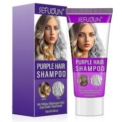 Rohkea Uniq Violetti Shampoo vaaleille hiuksille - sävyttävä shampoo blondeille, platinalle, valkaistuille, harmaille, tuhka- ja hopeahiuksille - p...