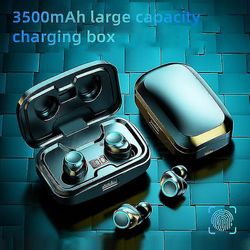 Bluetooth 5.0 Øretelefoner 3500mah opladningsboks trådløs hovedtelefon 9d Stereo Sports