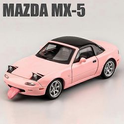 1:32 Mazda MX5 MX-5 Mazda RX7 kevytmetallivalettu leluautomalli ääni ja valo vetää takaisin lasten lelukeräilyesineet Syntymäpäivälahja Mx5 vaalean...