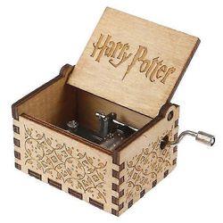 Harry Potter Box Magic School käsi kampi musiikkilaatikko lelu ruskea