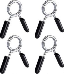 28MM käsipaino jousilukko urheilukaulus pidike tanko solki (musta) 4 kpl