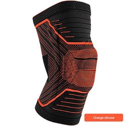 1Pcs silikone skridsikker knæ puder kompression strømpebukser beskytte knæleddet forhindre sportsskader ben støtte med menisk D-02 Xl