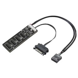 9Pin USB-otsikonjakaja SATA-virtakaapelilla, sisäinen USB-keskitinlaajennus USB 2.0 -jakajan liitäntä Musta