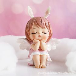 Ceyue Creative Resin Crafts Home Fantasy Girl's Heart Room Dekoration Gave Annie Baby Cake Car Ornament Pink small