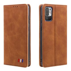 Etui til Xiaomi Poco M3 Pro Cover Magnetisk lukning tegnebog Bog Flip Folio Stand View Læder cover Stødsikker - Brun