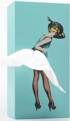 Linkrunning Lentävän hameen pehmopaperilaatikko - viehättävä retro pop-taiteen pehmopaperipidike (minttu)