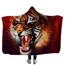Handuo Super Blød fuld / dronning Størrelse Fleece Sherpa hætteklædte tæppe (mønster valgfrit) pattern26