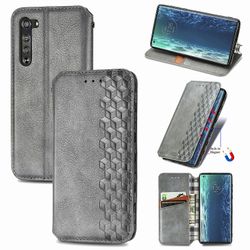 Kompatibel med Motorola Moto Edge Flip Case Etui Vintage Wallet Flip Cover med magnetisk lukning Coque - Blå grå