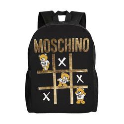 Moschino Monipuolinen Reppu Pestävä rento tyyli Koulun opiskelijareppu Trendikäs Oxford Kangas Tietokonelaukku Unisex-hjka3102