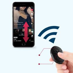 Fongwan Bluetooth-fjernbetjening til Iphone & Android, Tiktok Page Turner Afspil/pause kameraudløserfjernbetjening, 6 knapper Sort