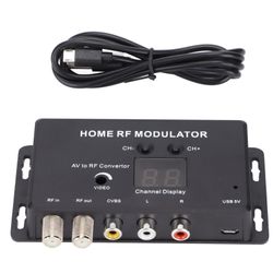 UHF-modulator o och video till RF-kanal Hem RF-modulator för DVD-spelare, spel, digital utrustning.