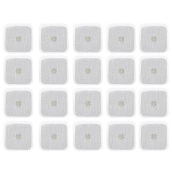 20 kpl kuitukankaisia ​​nappielektrodeja TENs EMS -hierontalaitteelle, 4 x 4 cm