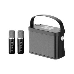 Speakers Uusi Ys-219 Karaoke Machine Mini langaton Bluetooth-kaiutinjärjestelmä, jossa 2 mikrofonia All-in-One-perheen Ktv-kaiuttimet asettavat ään...