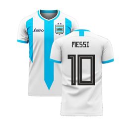 Libero Sportswear Argentina 2023-2024 Hjemmekoncept fodboldsæt (Libero) (MESSI 10) Hvid XL 46-48 inch Chest (112-124cm)