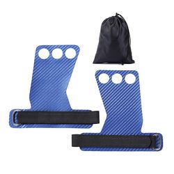 Gymnastik håndgreb vægtløftning Workout Gym handsker Blå greb med taske Large