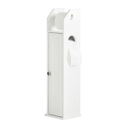 SoBuy vapaasti seisova kylpyhuoneen wc-paperirullan pidike, FRG135-W Valkoinen 20x18x78cm