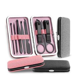 Nail Manicure Sæt Suit Saks Stål Rustfrit Pedicure Tool File Care Travel Hygiejne Kit Nail Trimmer Cutter Tool Set Pink