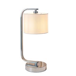 Endon Collection Lighting Konserves bordlampe Krom, Hvid Silke Effekt, E14