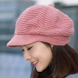 Langytx Kvinders Vinter Varm Cap Slouchy Kabelstrikket Beanie Skull Hat Med Visir Farve 6 ONE SIZE