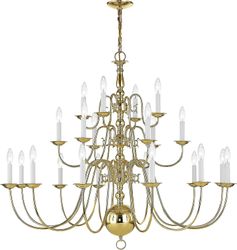 Livex Lighting 5015-07 Williamsburg 22-lys lysekrone bronse Williamsburg-samlingen