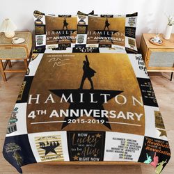 Hamilton Musiikillinen sängyn pussilakana mikrokuituiset vuodevaatteet 3D-tulostetut kevyet 3-osaiset peittosetit, 1 pussilakana ja 2 tyynytyynyä l...