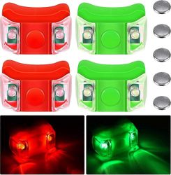 Kensty Venejousivalot Punainen ja vihreä led-veneen navigointivalot 5 kappaleen nappiparistoilla venekajakki ponttoni-ilmatyynyaluksen purjevenemoo...