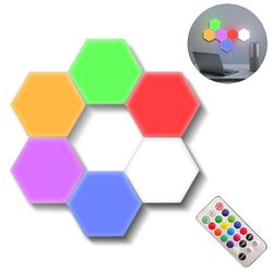 LED-ljus beröring Känslig Rgb Hexagon Lampor Sexkantiga LED Vägglampor Usb Powered Splicing Sovrum Dekor 6 Packs