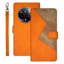 IDEWEI Realme 14 Pro 5G -kotelon korttipaikat Liitosväri Nahkainen Puhelimen Kansi - Keltainen Monivärinen Yellow