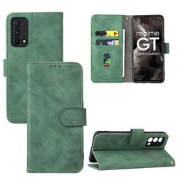 Etui til Realme Gt Master Cover Premium læder med kortholder Flip Folio magnetisk etui Etui Coque - Sort Grøn