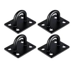Pitkänomaiset Pad Eye Plate Marine -laitteiston ankkurilevyt (4kpl, musta)