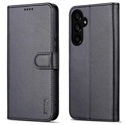 Samsung Galaxy A55 5G nahkakotelo lompakko puhelimen kansi magneettilukko Musta