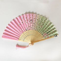 Antik silke bambus held og lykke gave to Qingyixiao Portable Folding Fan 9