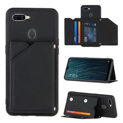 Gangxun Sag For Oppo A12/a7/a5s Vintage Cuir Cover Læderetui Kofanger - Noir