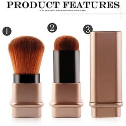 1pc Fashion Kabuki Foundation Makeup Ansigtsbørste Firkantet Teleskopisk Blush Brush Brush Brush Indtrækbare kosmetiske værktøjer