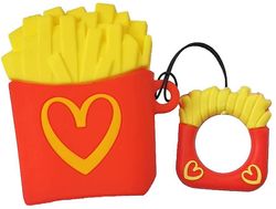 Maddesign Kompatibel med pommes frites Airpods etui 1/2, Børn Teenagere Drenge Piger Kvinder Silikone Sød til Airpod etui