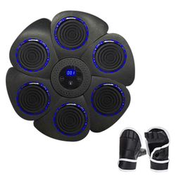 Musiikkinyrkkeilykone, 2025 Uusi älykäs seinänyrkkeilykone -Bluetooth nyrkkeilyhansikkailla Aikuiset Lapset 9 nopeutta ja lähtölaskentatilaa Musta