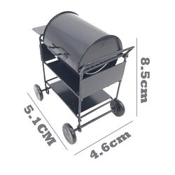 Baodan BBQ Grill Miniatyr Yard Hage 1/12 Dukkehus Grill Piknik Grill Ovn Svart