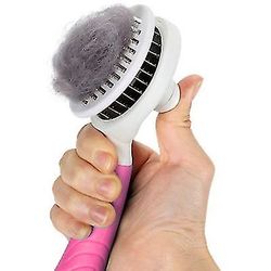Pet Comb Cat Brush Hair Debut Hund Hår Børste Pet Selvrensende Needle Comb Pink