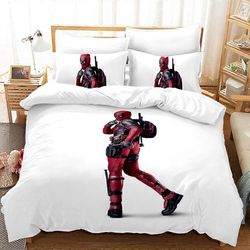 v5222 Lakanat Deadpool 3PCS pussilakana vuodevaatteet Makuuhuoneen peitto tyynyliinoilla Lakanat IU5222 200x200cm 78x78in