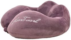 Linkrunning Rejsepude med clips Memory Foam U-formet nakkepude Varm behagelig nakkehovedbeskyttelse Rejsepude til fly Biltog (lilla)