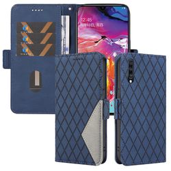 Foxdock Kompatibel med Samsung Galaxy A70 Pu lommebokveske i skinn med kortholder magnetisk lukkedeksel Blå