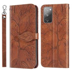 Tegnebog til Samsung Galaxy S20 FE 4G / S20 FE 5G / S20 FE Premium PU læder flip cover Life Tree Brown