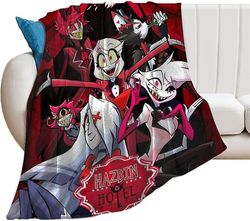 Anime Cartoon Hazbin Hotel Tepper Soft Flanell Kast Blanket Hazbin Hotel Merch Alastor Angel Dust Tepper-w396 80x60in 200x150cm