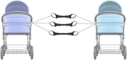 3pakkaus rattaiden liittimet kaksosrattaille, säädettävät lastenrattaiden lisävarusteet Vauvan rattaiden liitin 3 kpl