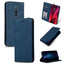 JVY Retro Hud Feel Business Magnetisk vandret Flip Læder sag til Xiaomi Mi 9T / Mi 9T Pro / Redmi K20 / K20 Pro (Navy Blue)