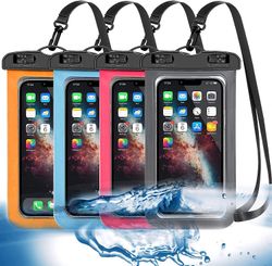 Speaker Bags Covers Cases 4-pack universell vattentät telefonpåse, stor telefon vattentätt fodral torr väska ipx8 utomhussporter för Apple Iphone 1...