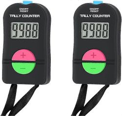 2 kpl elektroninen laskuri, digitaalinen käsilaskentalaskuri elektroninen manuaalinen naksutin lanyard add subtract -mallilla